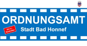 Logo Ordnungsamt der Stadt Bad Honnef mit rotem Hinweis 2G(+)-Kontrollen